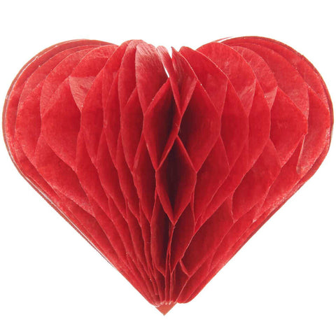 Wabenpapier-Sticker - Herzen, rot