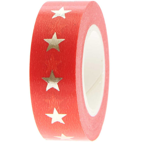 Paper Poetry - Tape Washi Paper, Sterne rot